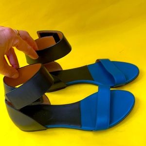 Black/blue Chloe all leather sandals